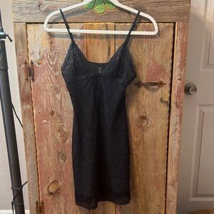 Victoria's Secret Black Lace Chemise, The Lacie, slip size medium. Sheer